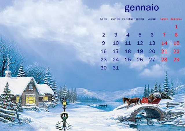 Calendario gennaio 2012