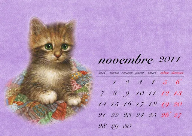 Calendario Novembre