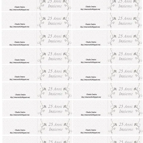 Bigliettini per bomboniere anniversario nozze