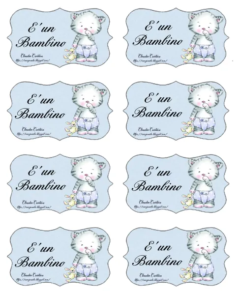 Etichette stampabili Baby Shower