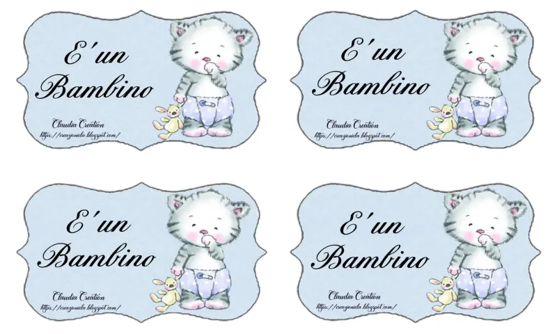 Etichette stampabili Baby Shower