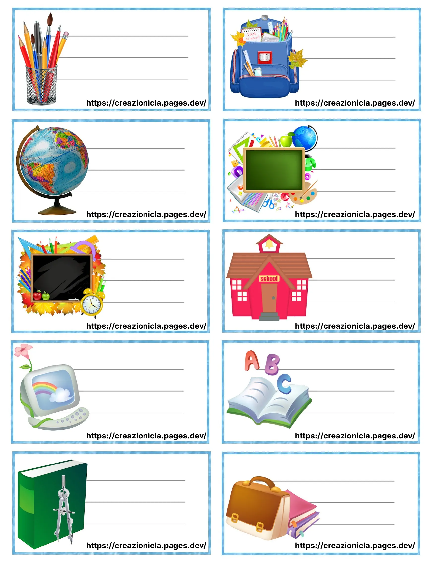 Etichette Scuola Stampabili Gratis