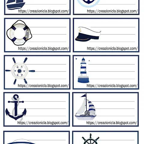 Etichette Back to school tema mare