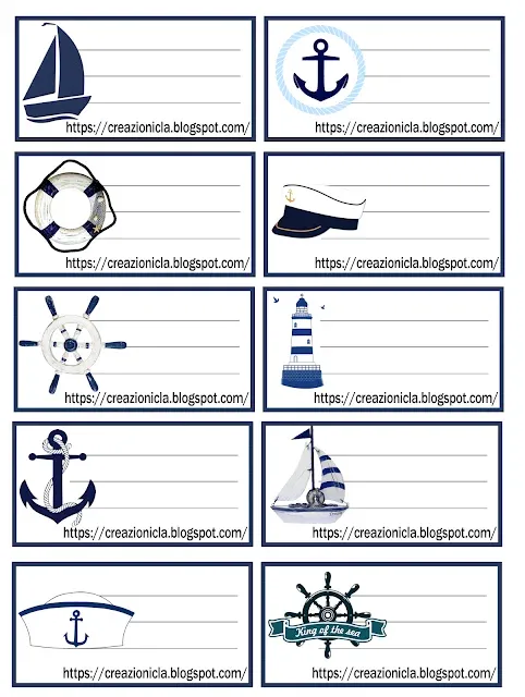 Etichette Back to school tema mare