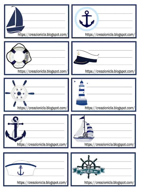 Etichette Back to school tema mare