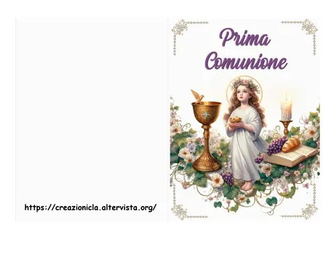 Biglietto Auguri Comunione Bimba Stampabile Gratis