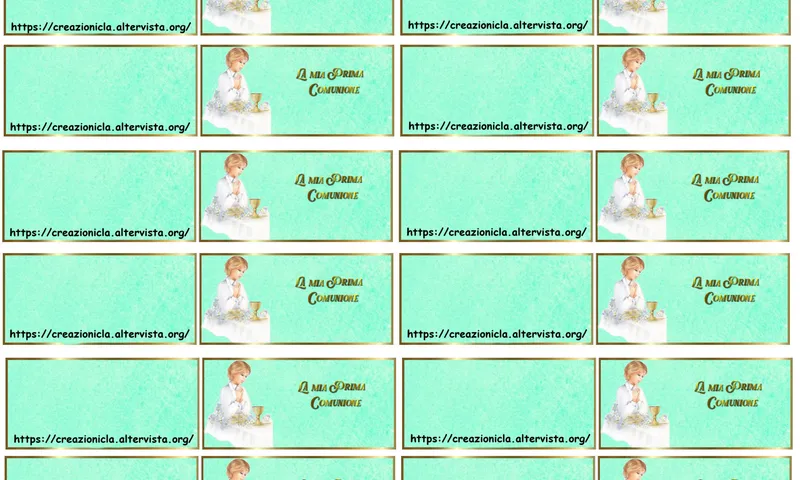 Bigliettini bomboniere Comunione