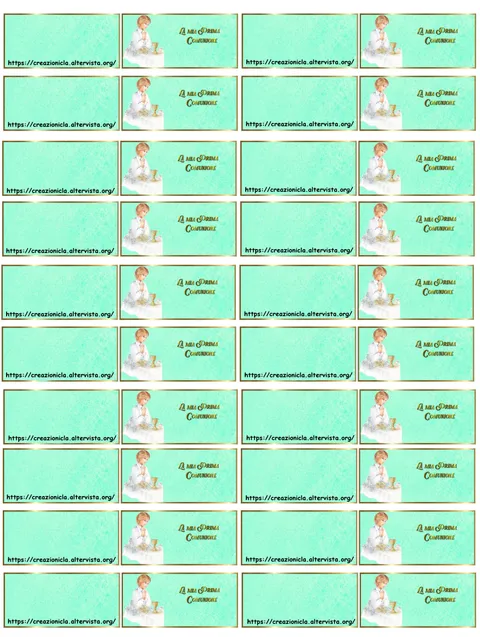 Bigliettini Bomboniere Comunione Stampabili Gratis