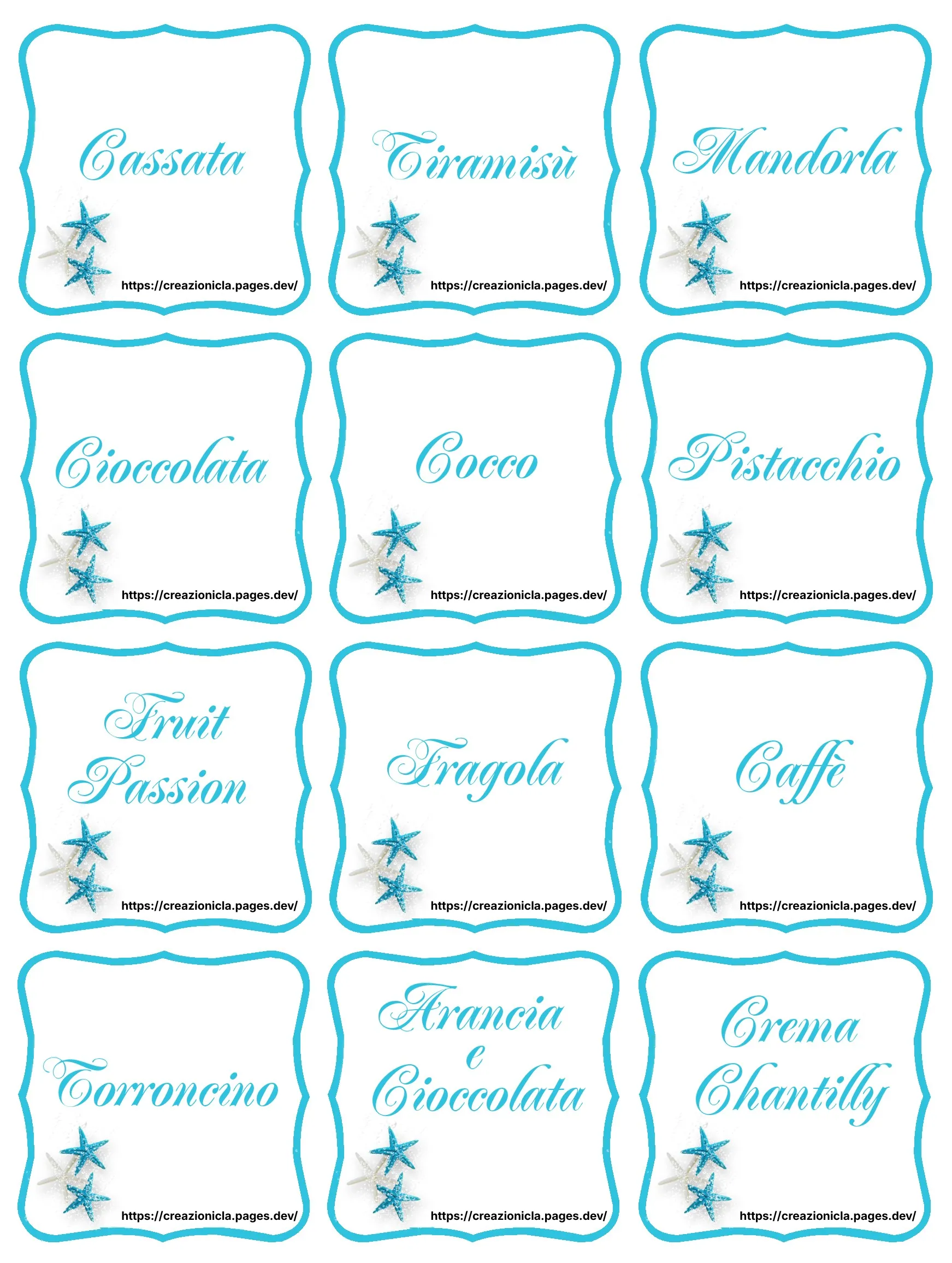 Cartellini Confettata Tema Mare Stampabili Gratis — immagine 1