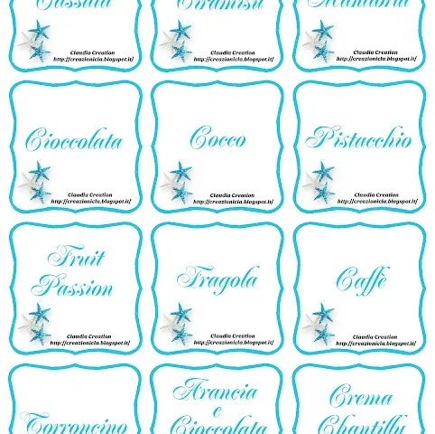 Cartellini per confettata