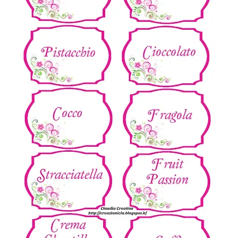 Cartellini per confettata