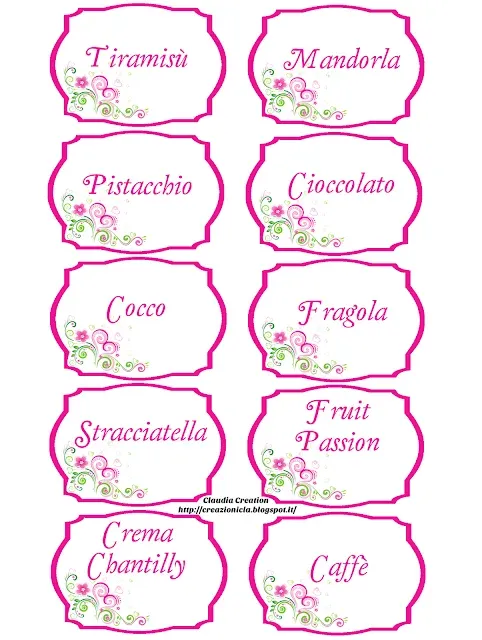 Cartellini per confettata