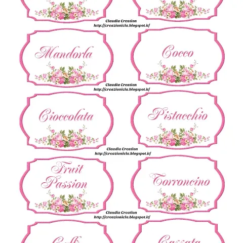 Cartellini per confettata