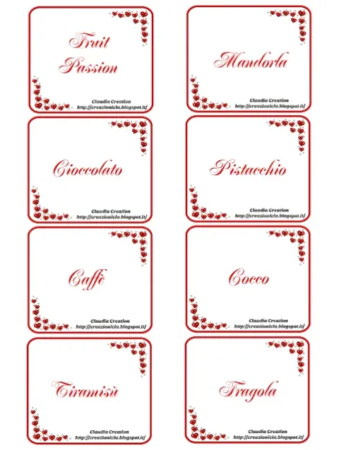 Cartellini per confettata