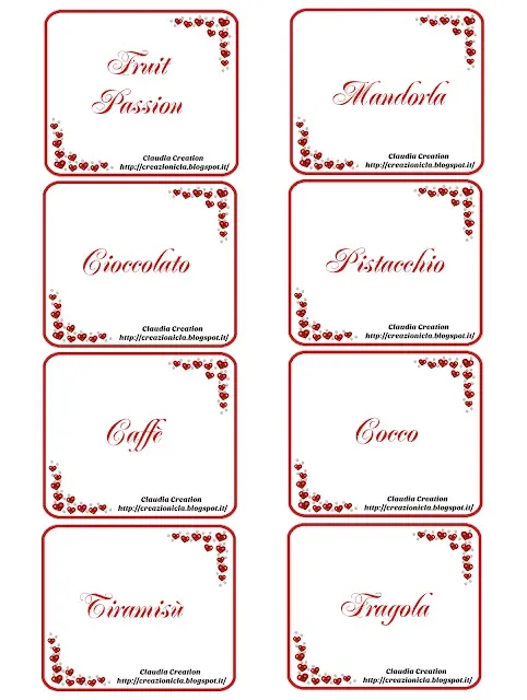 Cartellini per confettata