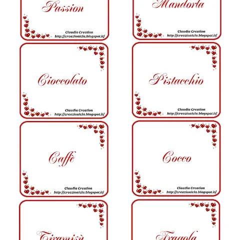 Cartellini per confettata