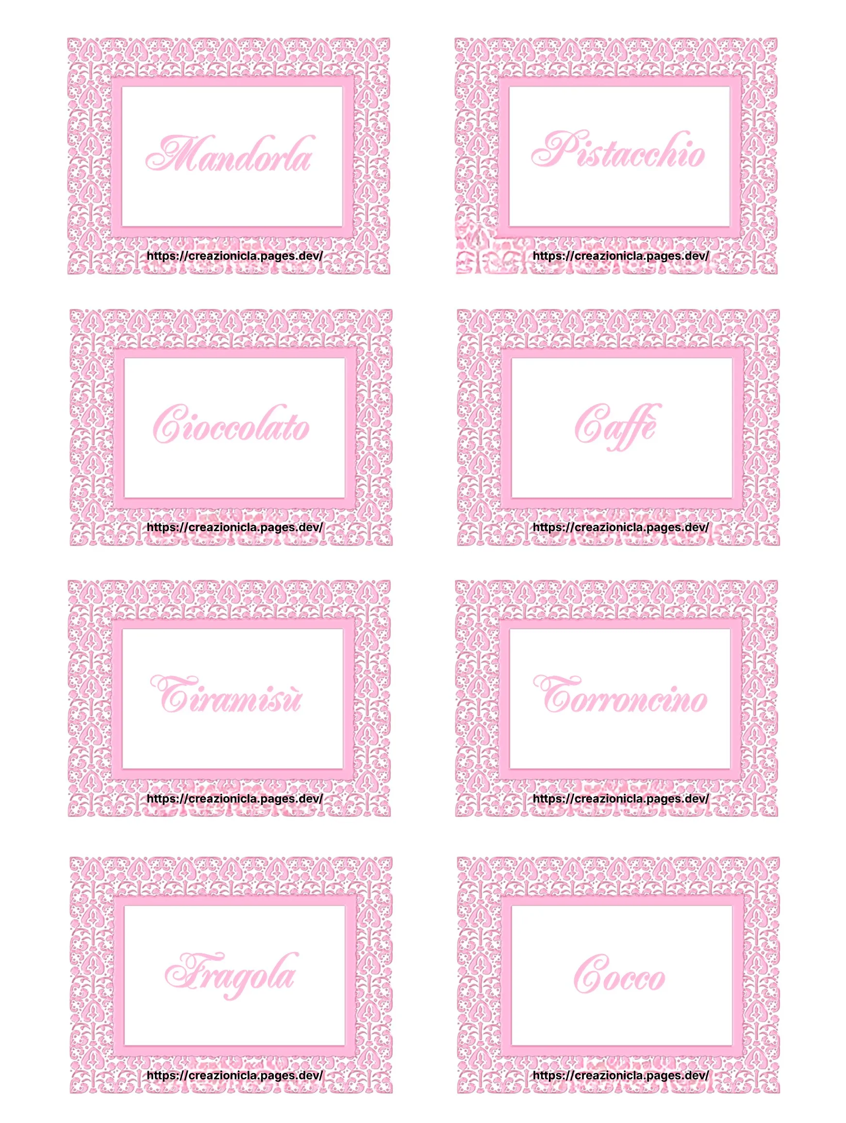 Cartellini Confettata Stampabili Gratis