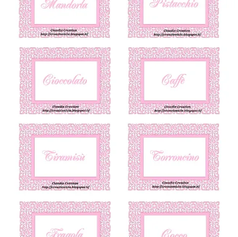Cartellini per confettata
