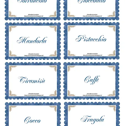 Cartellini per confettata
