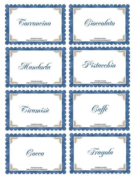 Cartellini per confettata