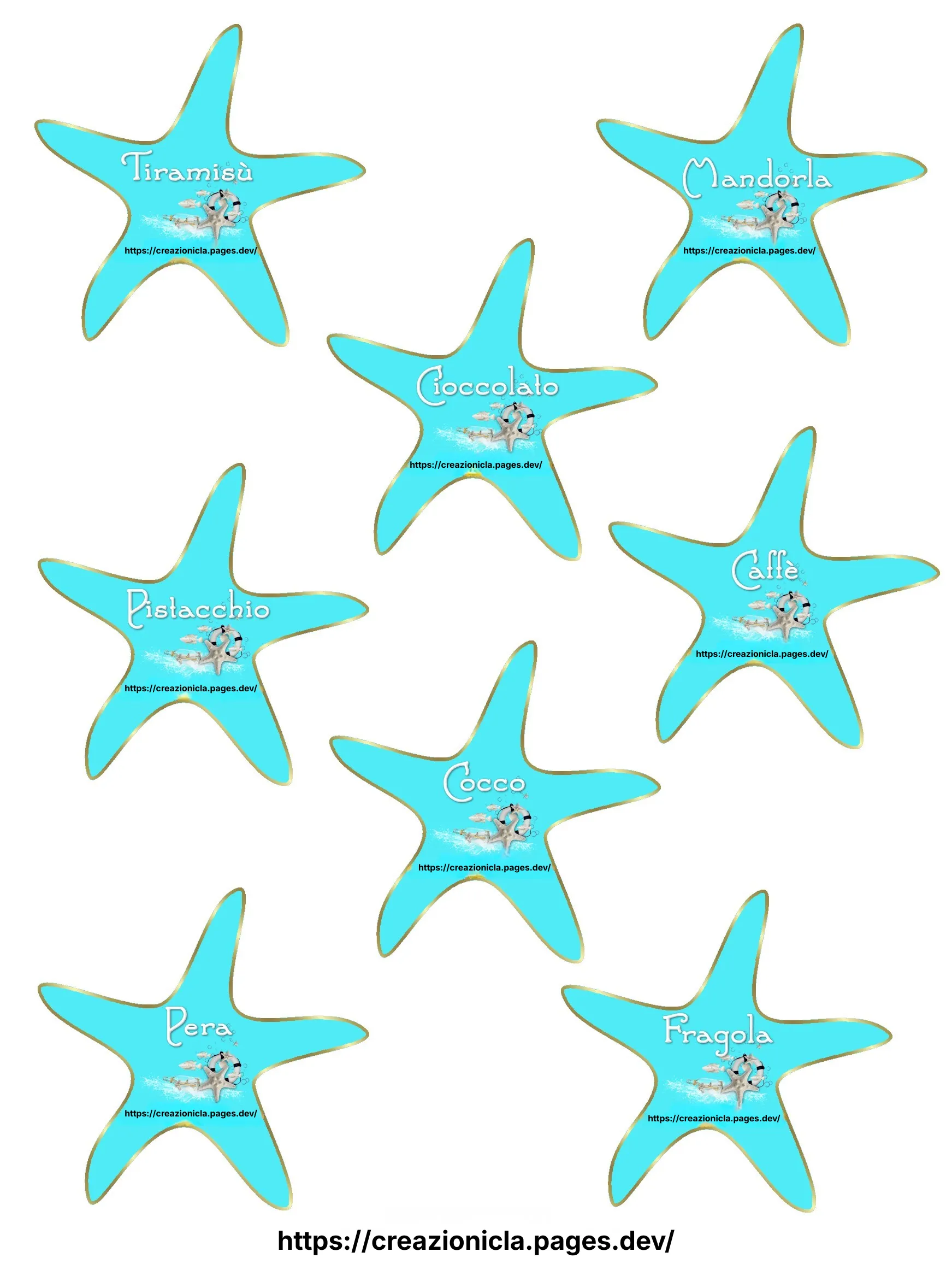 Cartellini Confettata Tema Mare Tema Marino Stampabili Gratis