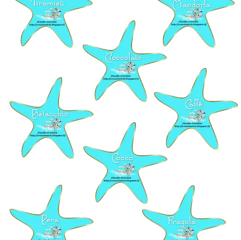 Cartellini per confettata tema mare