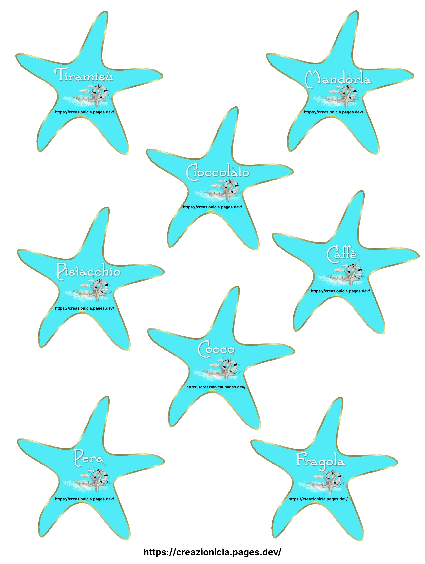 Cartellini Confettata Tema Mare Stampabili Gratis