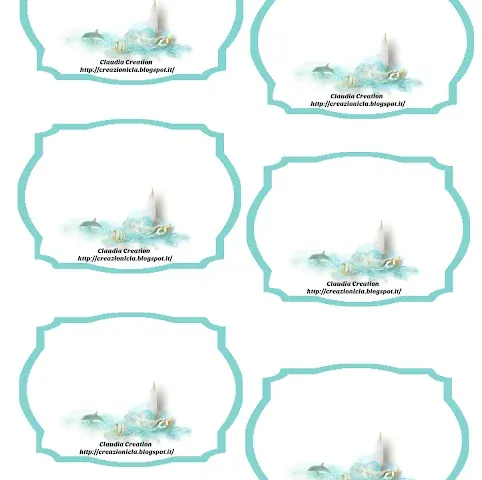 Cartellini per confettata stile marino