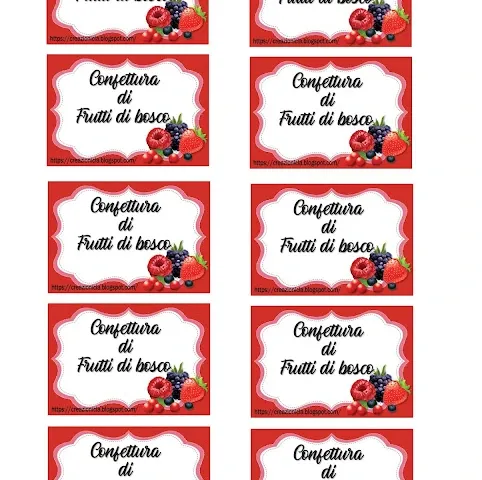 Etichette per confetture
