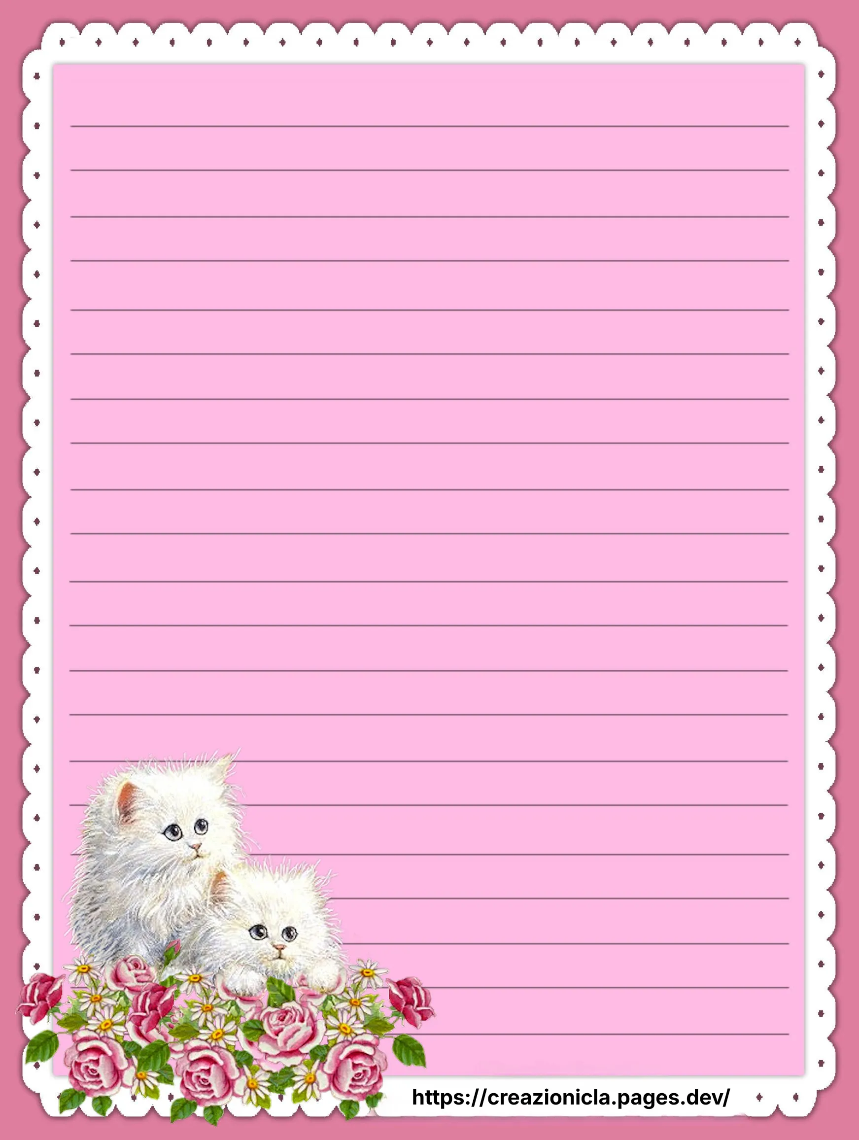 Carta da Lettere con Gattini Stampabile Gratis