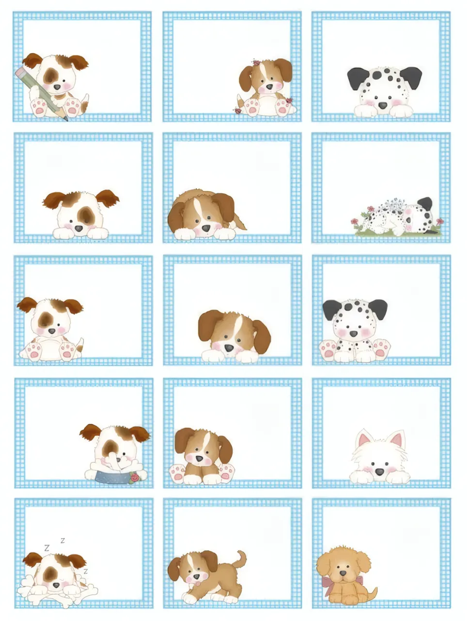 Etichette Cuccioli Scuola Stampabili Gratis — immagine 1