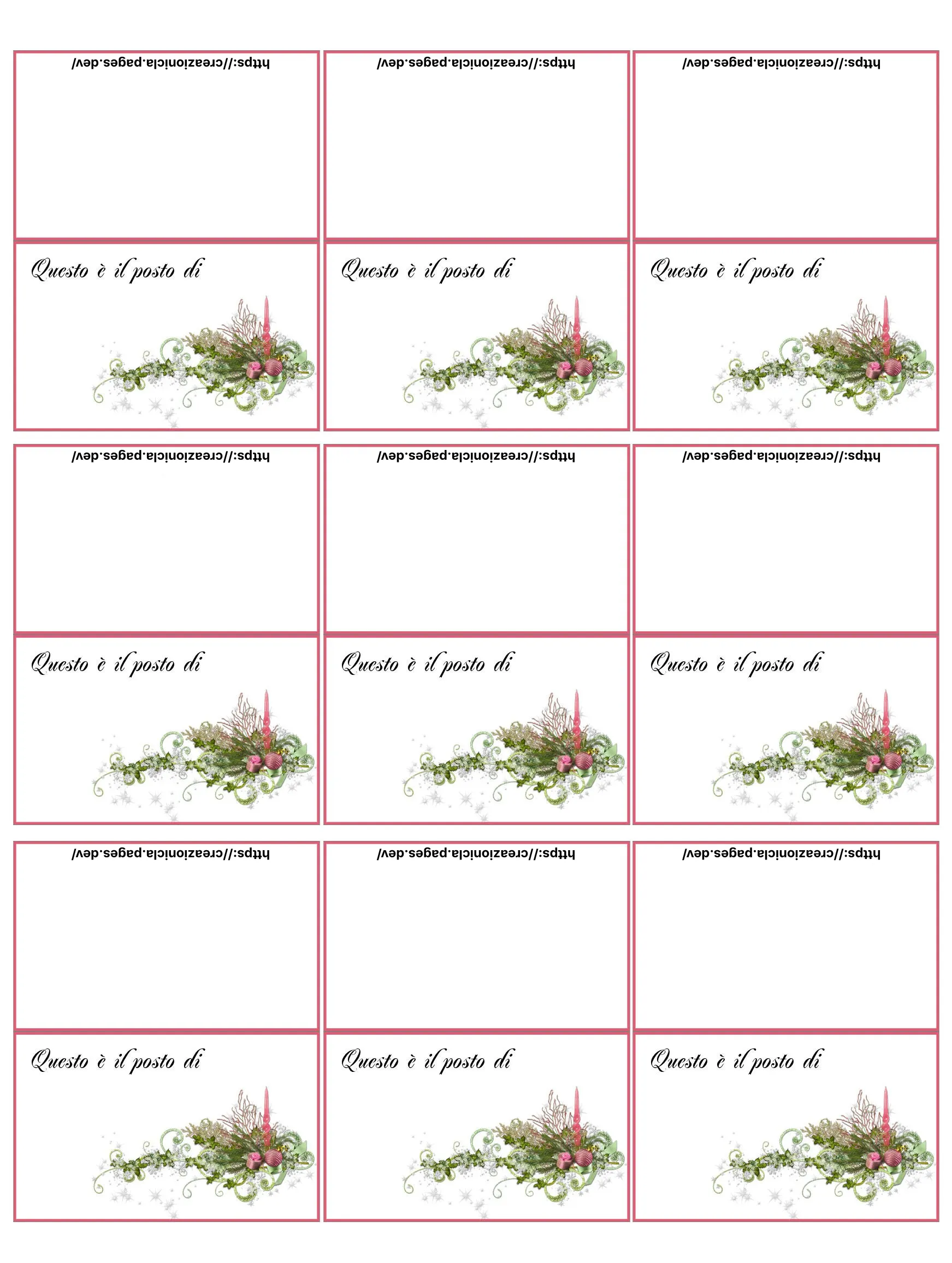 Segnaposto Natale Stampabile Gratis
