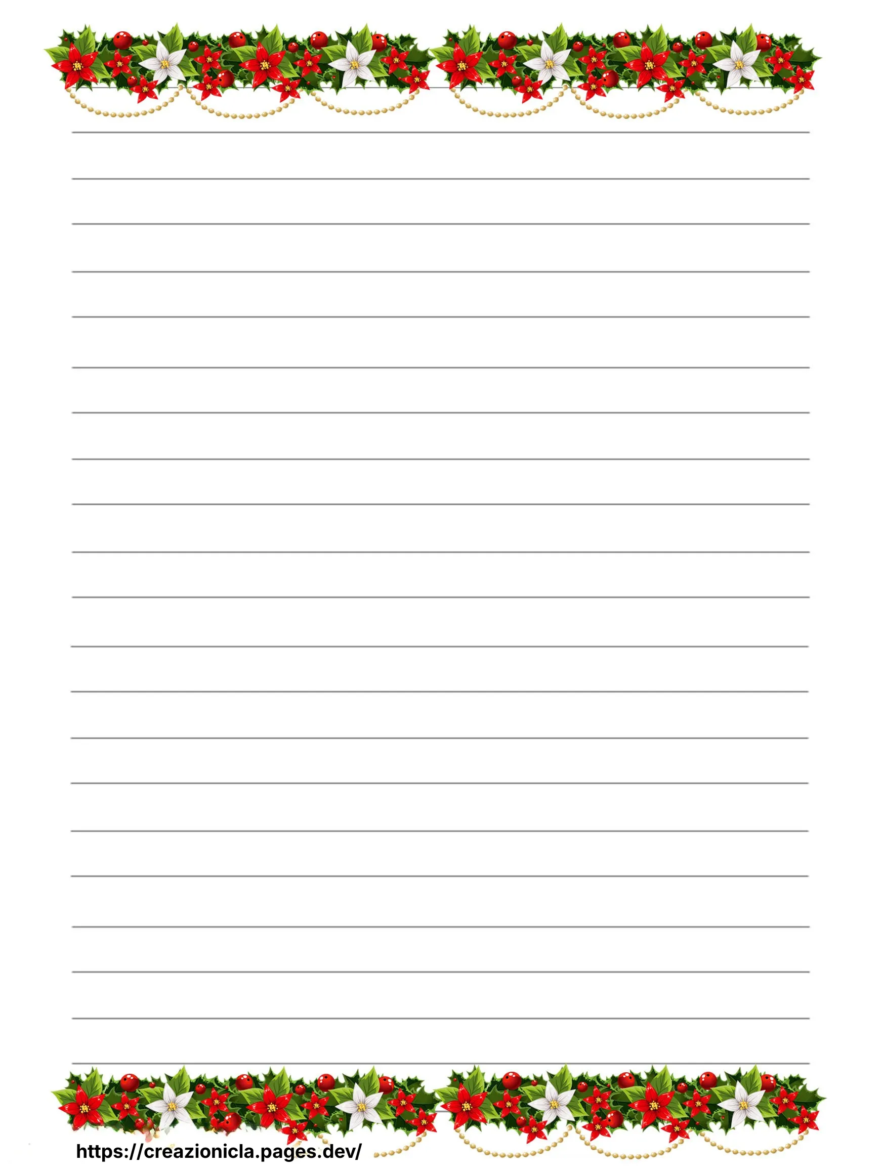Carta da Lettere Natale Natalizi Stampabile Gratis