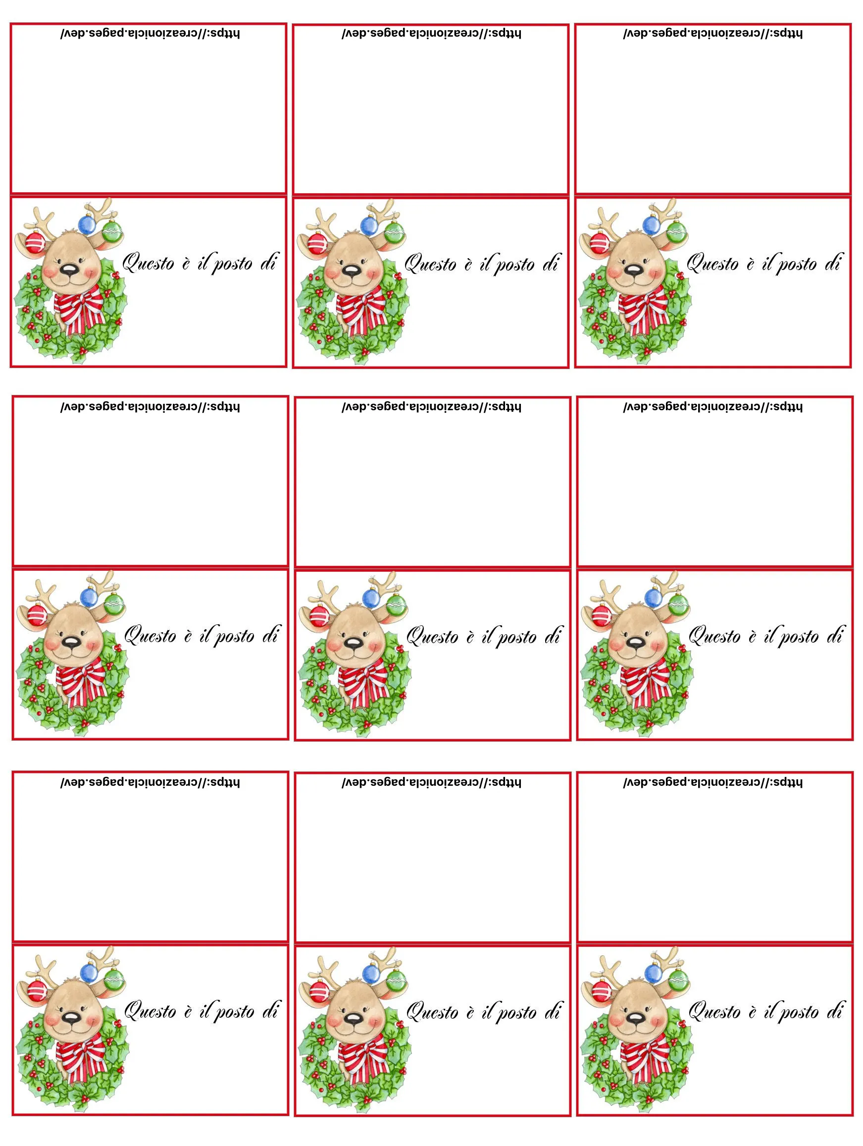 Segnaposto Natale Stampabile Gratis