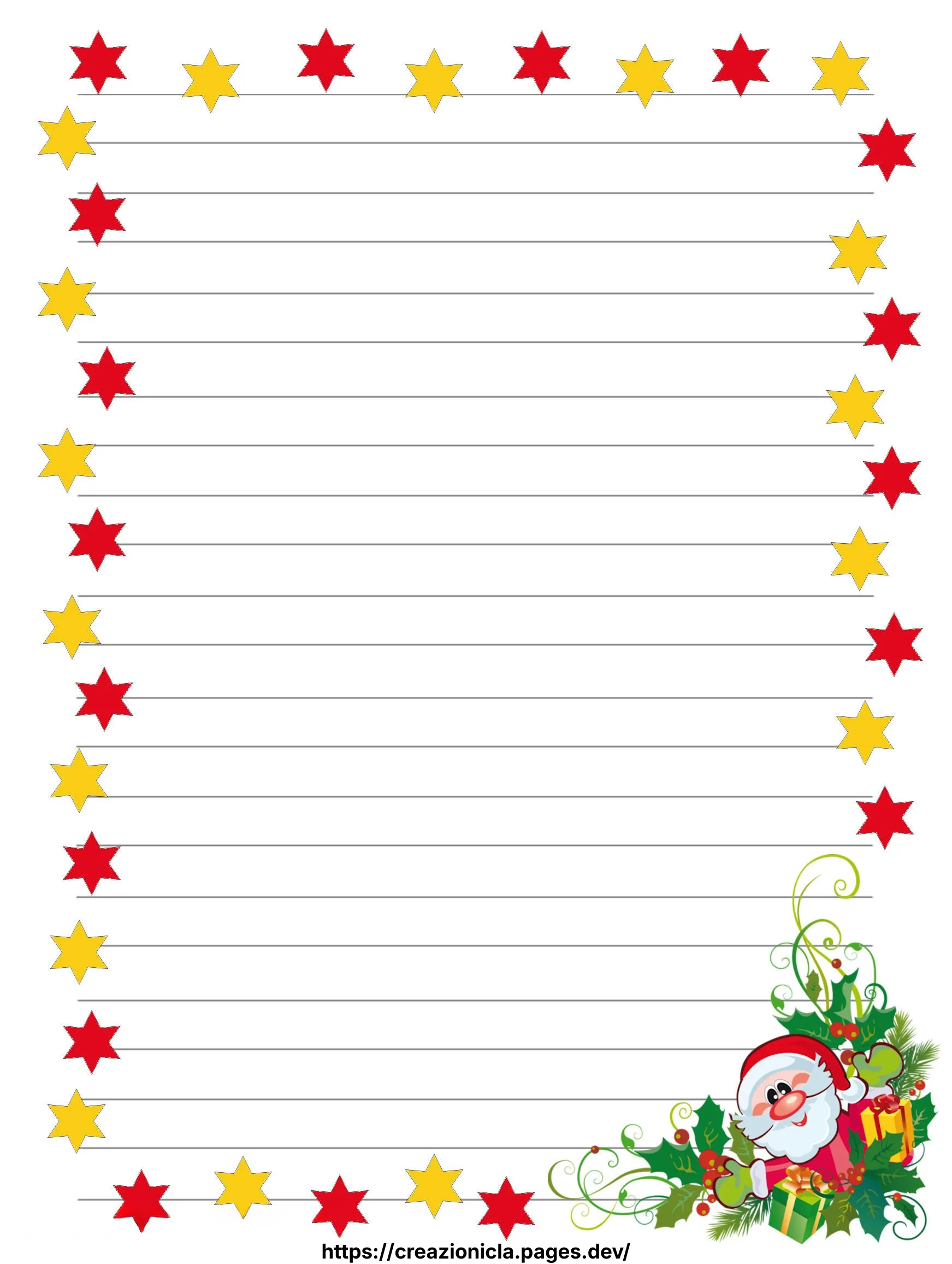 Carta da Lettere Natale Stampabile Gratis