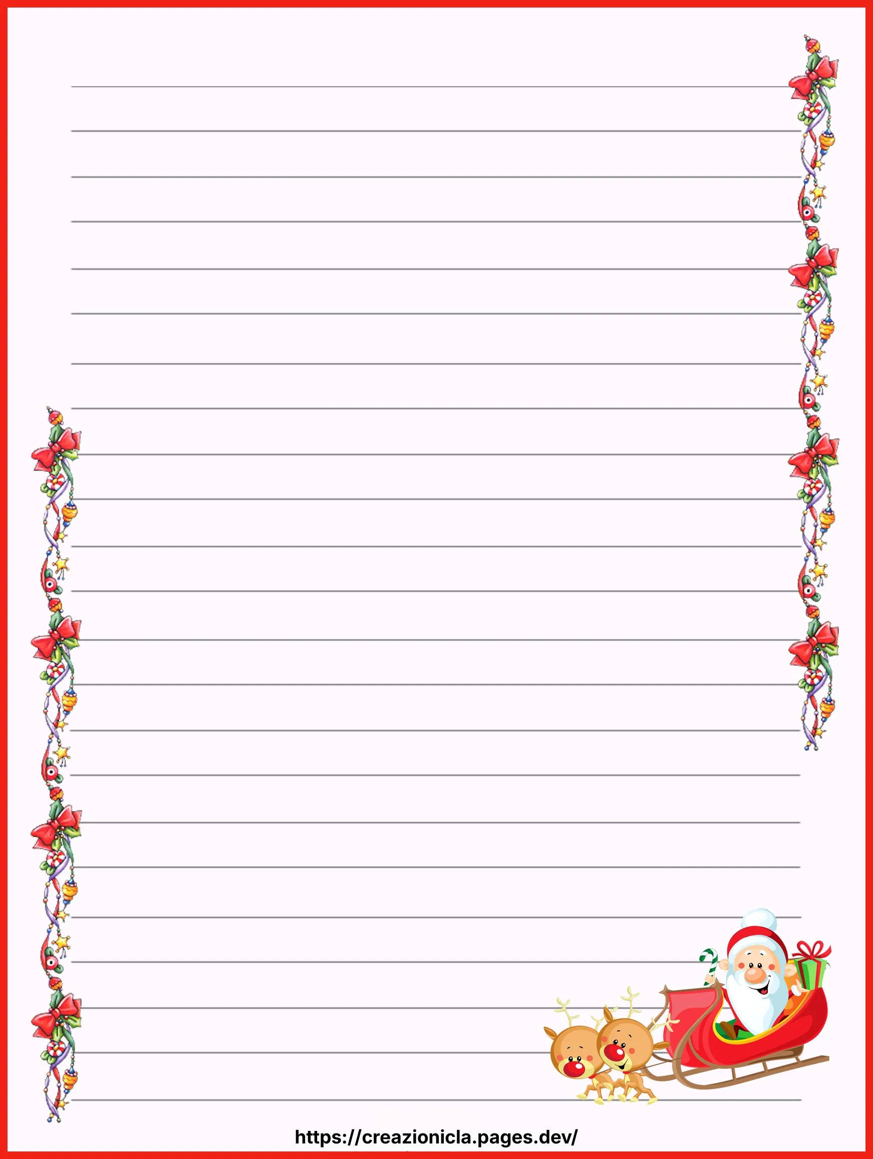 Carta da Lettere Natale Stampabile Gratis