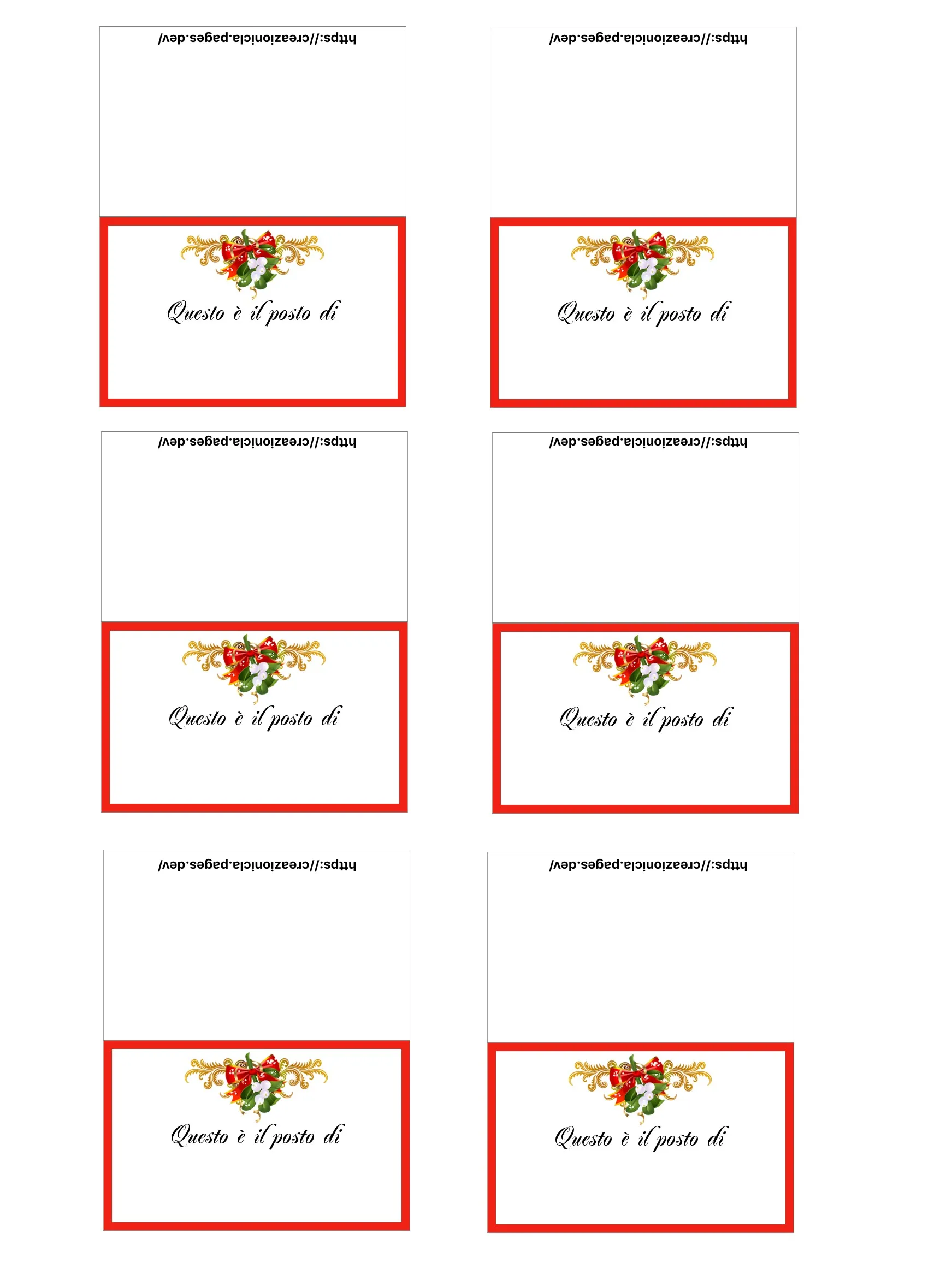 Segnaposti Natale Stampabili Gratis