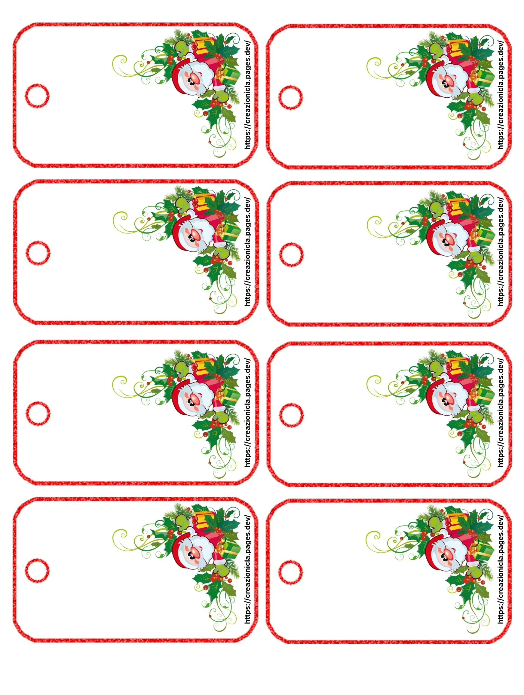 Etichette Natale Stampabili Gratis