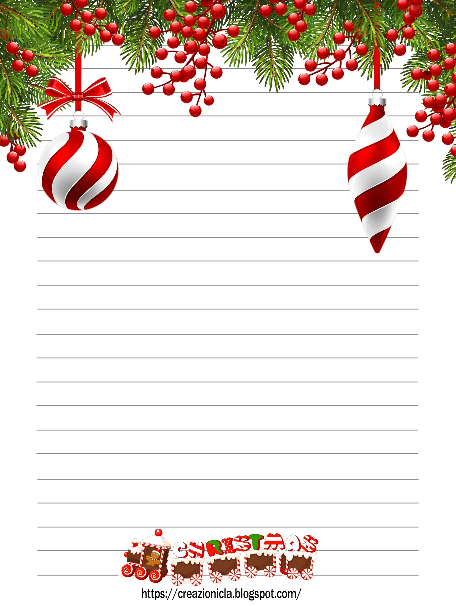 Carta da Lettere Natale Stampabile Gratis