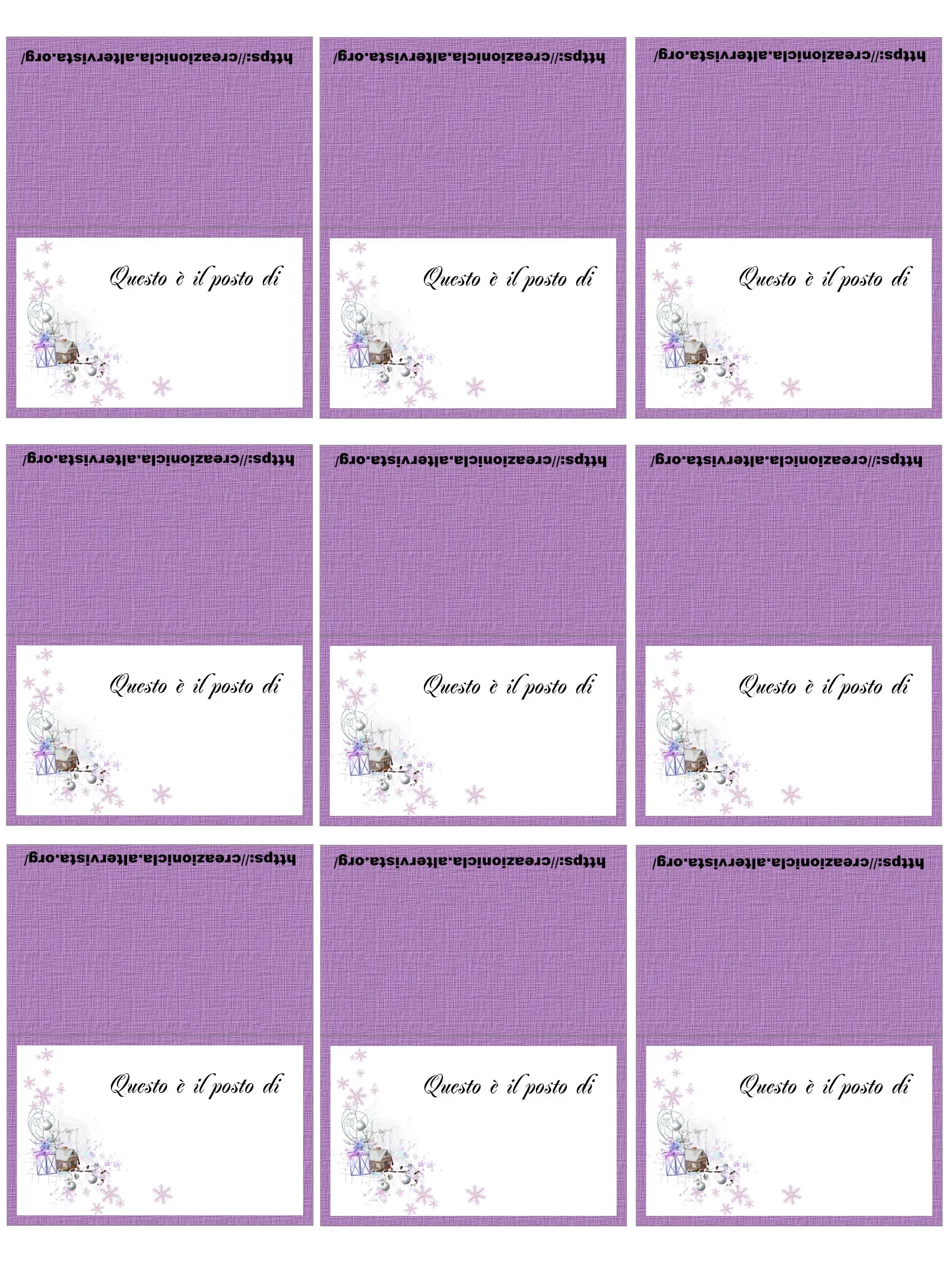 Segnaposto Natale Stampabile Gratis