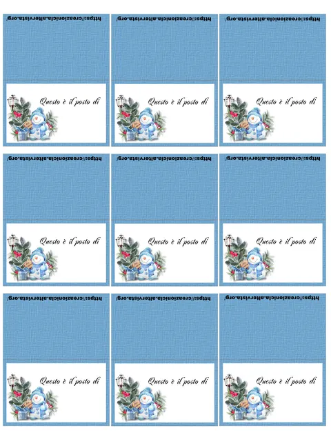 Segnaposti Natale Stampabili Gratis