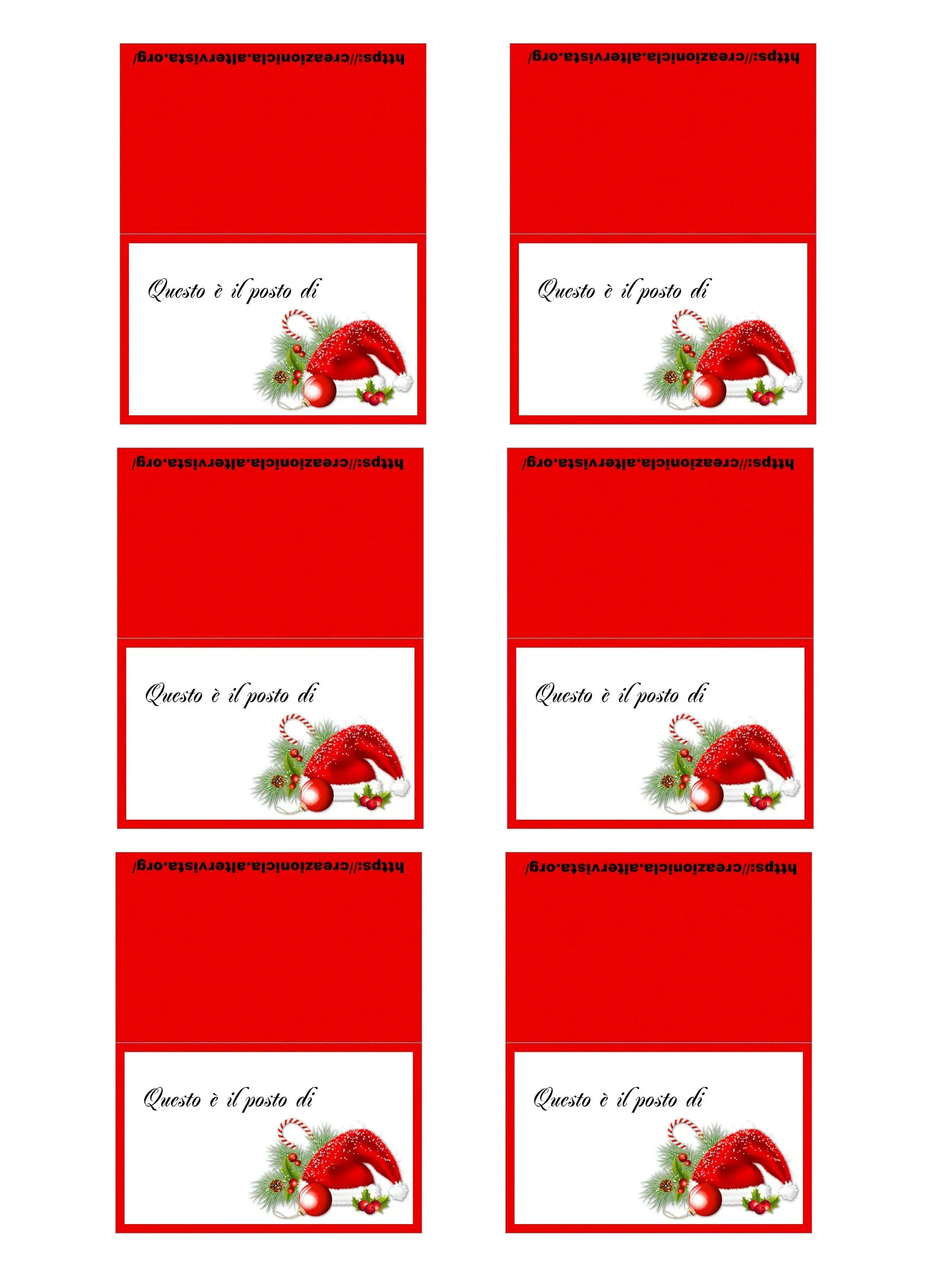 Segnaposti Natale Stampabili Gratis