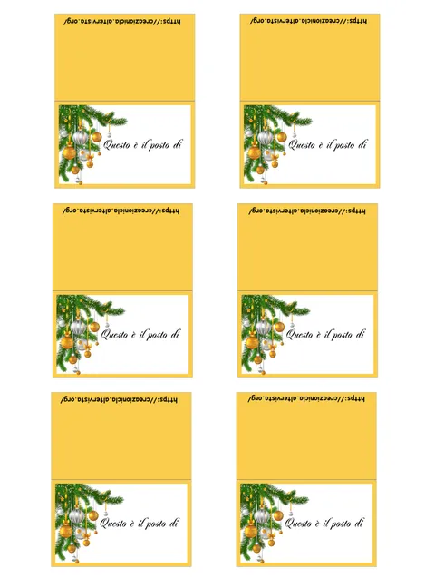 Segnaposto Natale Stampabile Gratis