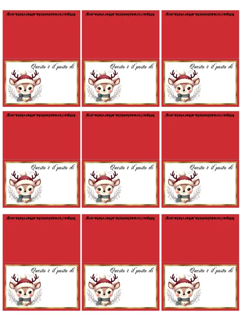 Segnaposto Natale Stampabile Gratis