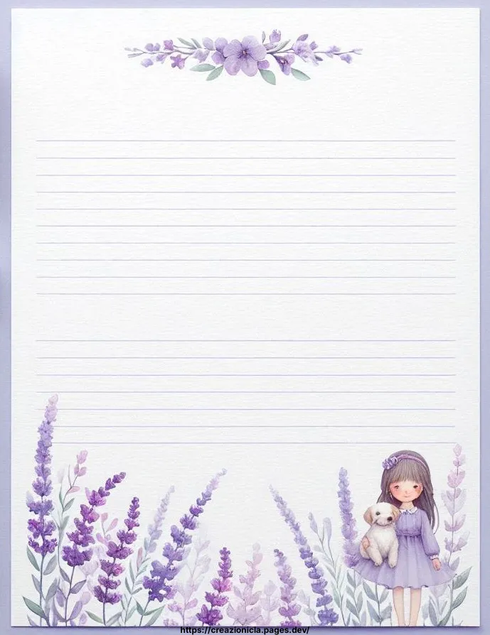 Carta da Lettere Lavanda Stampabile Gratis