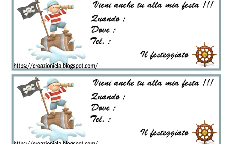 Inviti per festa di compleanno bimbo