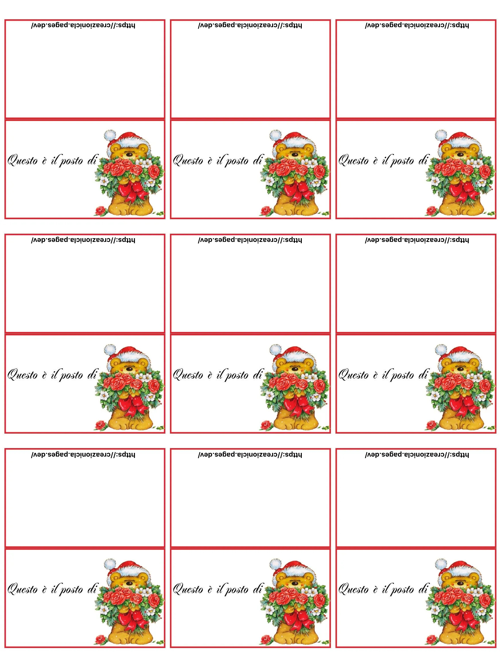Segnaposti Natale Stampabili Gratis