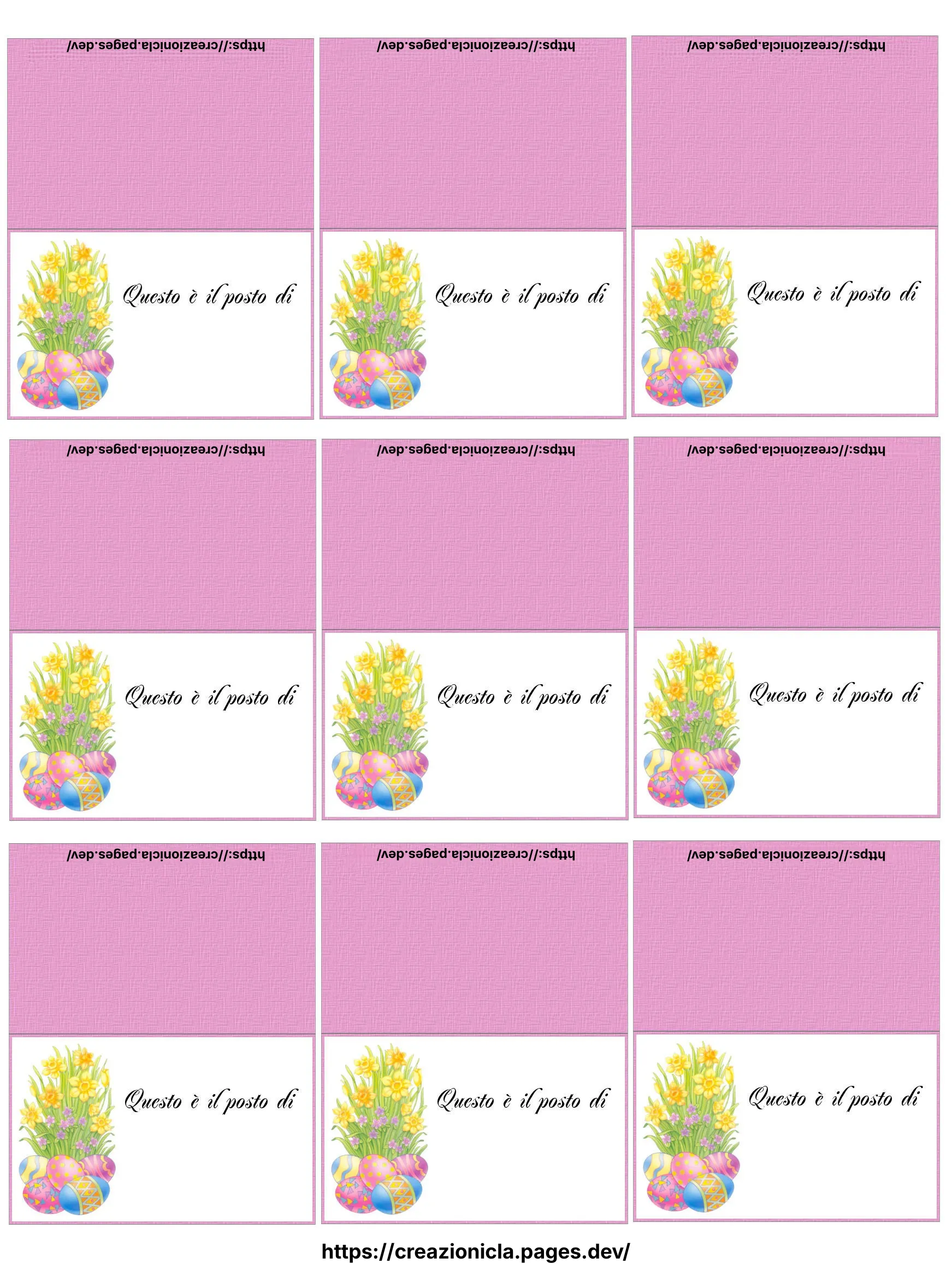 Segnaposti Pasqua Stampabili Gratis