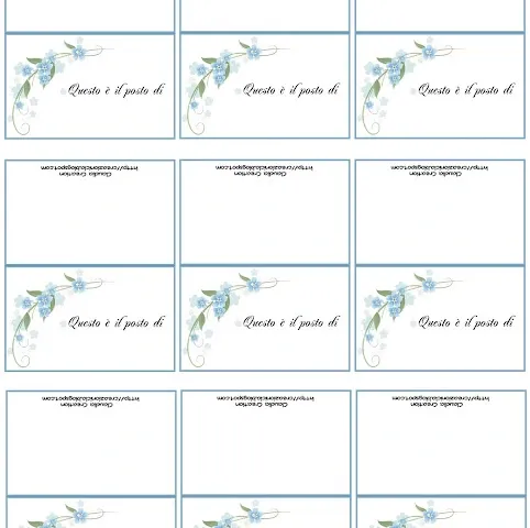 Segnaposto stampabili