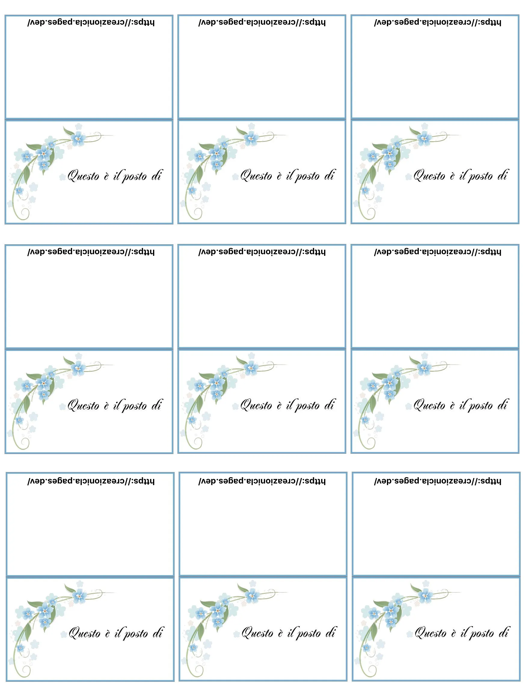 Segnaposto Stampabile Gratis
